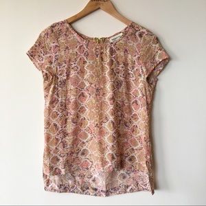 Anthropologie Fynn and Rose Silk Pink Shirt XS